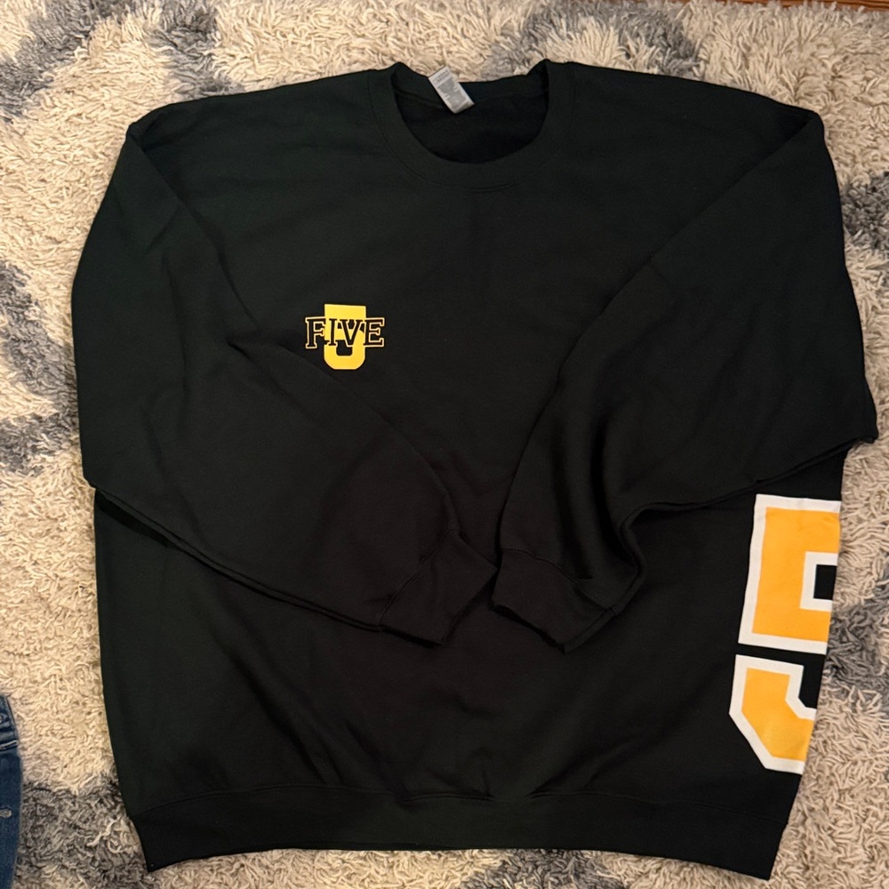 Five the Label Green and Yellow Graphic crew neck sweatshirt